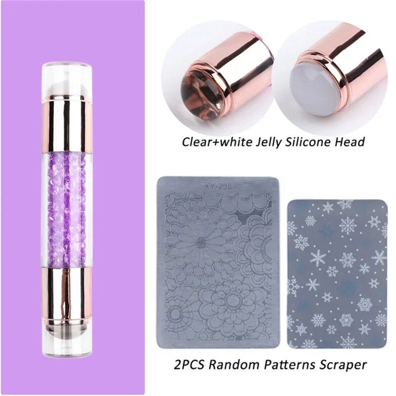 Crystal Double-Sided Nail Stamper & Art Stencil Kit